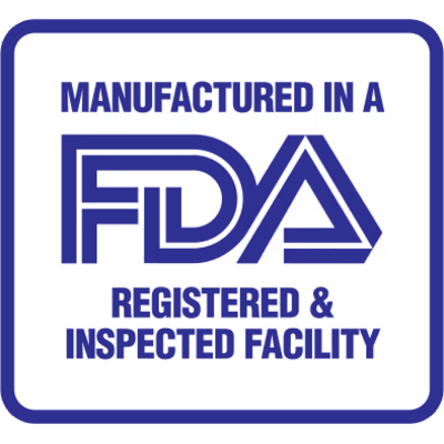 Manufactured in an FDA-registered facility